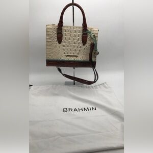“ Authentic”Brahmin Tan and Brown Croc Satchel